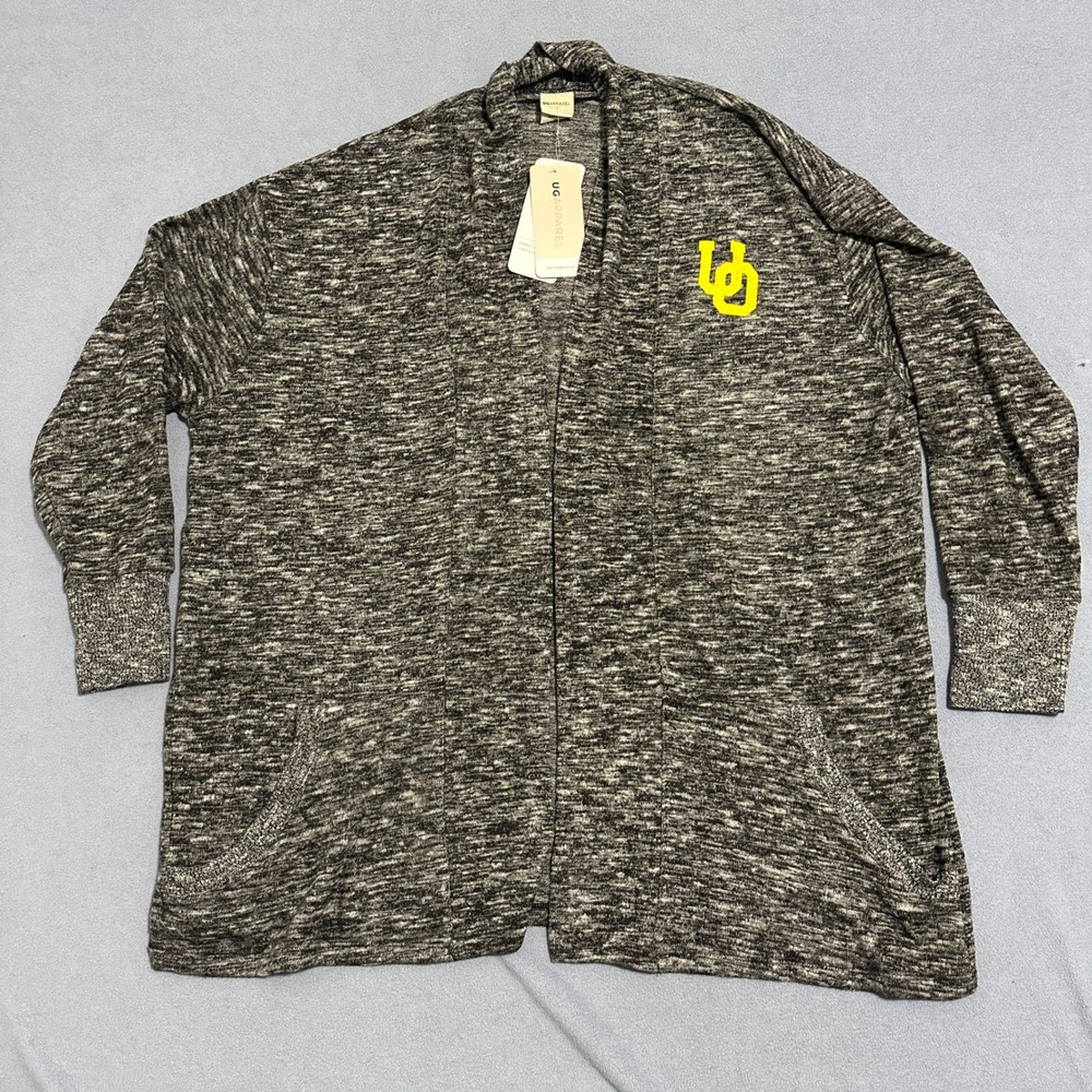 UG Apparel Oregon Ducks The Lyne Cardigan Space Dye Gray Womens Size 3X‎ Plus